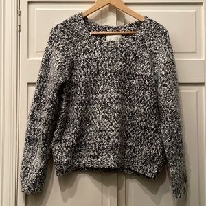 Black and white fuzzy JOA sweater